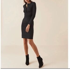 NWT Reiss Regan Knitted Bodycon Dress - Navy